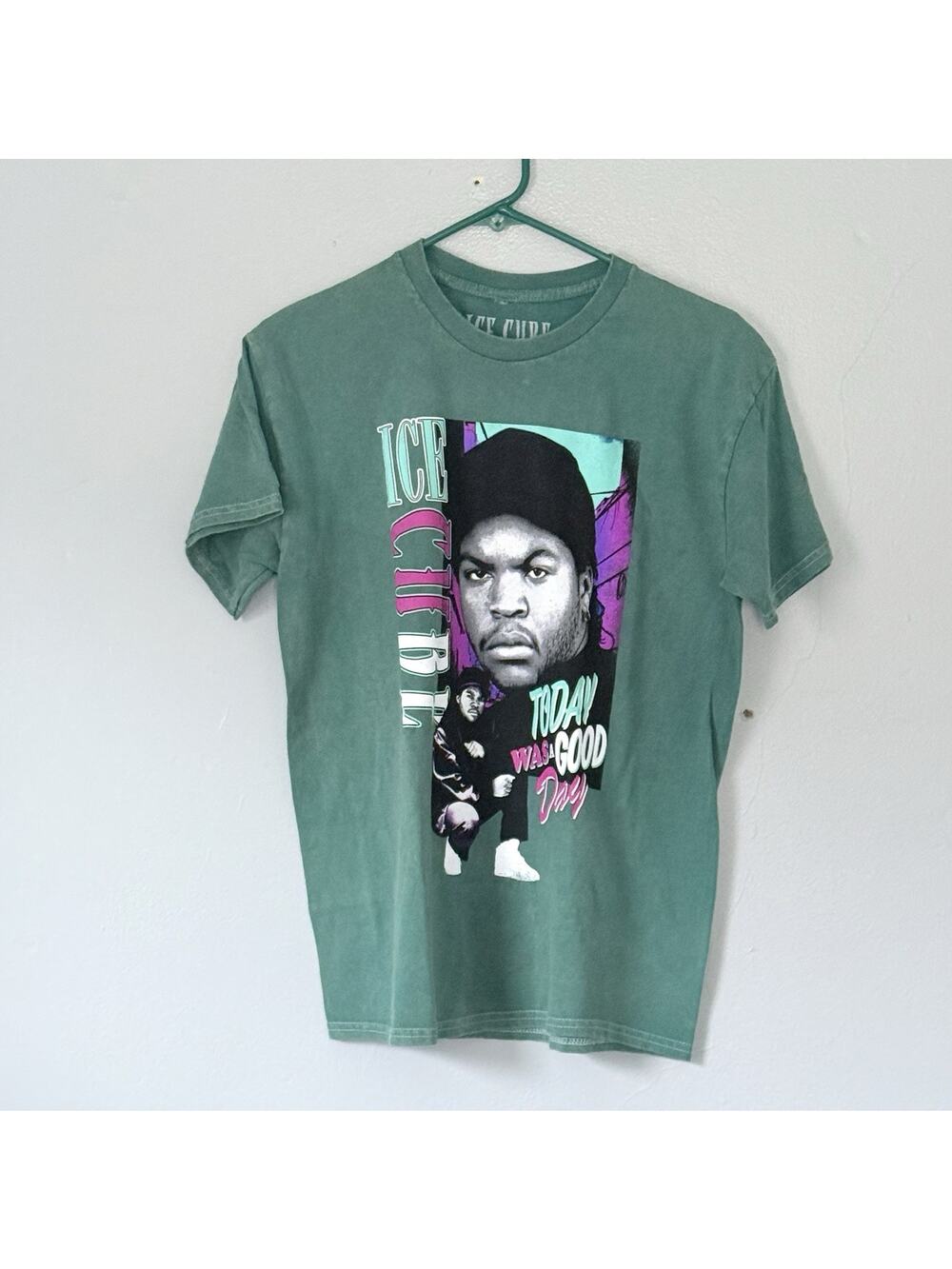 Ice Cube T Shirt Medium Green Today Was A Good Day Tee Hip Hop NEW Damaged